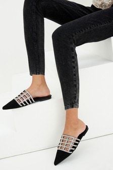 Pointed Jewelled Mules