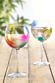 Ombre Rainbow Miami Set of 2 Gin Glasses
