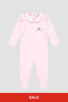 Chiara Ferragni Baby Girls Pink Sleepsuit