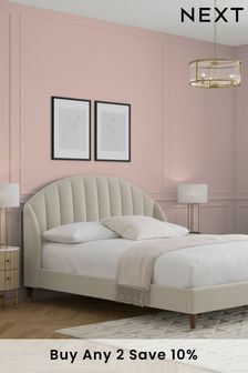 Soft Texture Light Natural Stella Upholstered Bed Frame (A20811) | £625 - £825