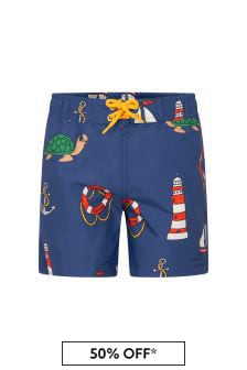 Mini Rodini Boys Navy Swim Shorts
