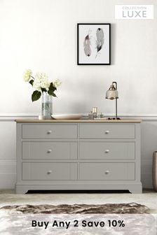 Grey Hampton Painted Oak Super Wide Chest of Drawers (A21810) | £925