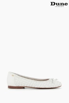 Dune London White Hartleys Woven Ballerina Flat Shoes