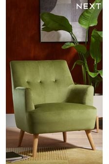 Opulent Velvet Olive Green Carter Light Leg Accent Chair (A23600) | £260