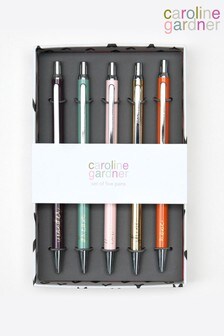 Caroline Gardner Set of 5 Multi Coloured Pens