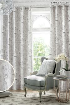 Silver Tregaron Lined Eyelet Curtains