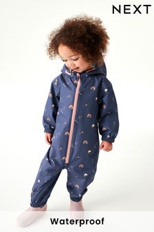 Navy Blue Character Waterproof Puddlesuit (3mths-7yrs) (A24295) | £21 - £25