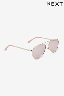 Rose Gold Aviator Style blk Sunglasses (A26783) | £7 - £8