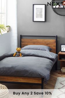 Bronx Wood and Metal double bed