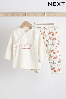 Ecru My First Christmas Two Piece Baby Top and Leggings Set (0-18mths) (A28858) | £13.50 - £15.50
