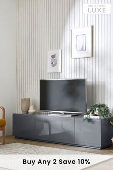 Grey Sloane Glass Collection Luxe Superwide TV Stand (A28873) | £699