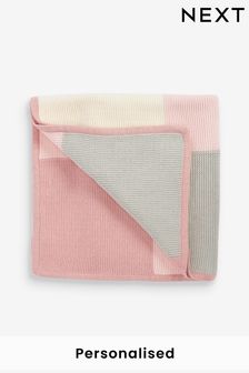 Personalised Baby Pink Patch Blanket (A29106) | £25