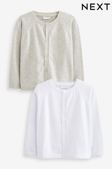 White/Grey 2 Pack Lightweight Baby Cardigans (A29108) | £14 - £16