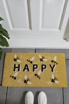 Yellow Bee Happy Doormat
