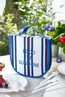 Jubilee Red/Blue Striped 4 Person Picnic Pouch