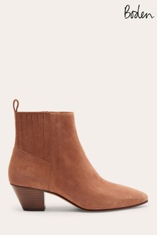 Boden Tan Brown Western Ankle Boots