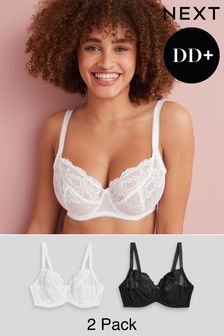 Black/White Non Pad Balcony DD+ Lace Strapless Bras 2 Pack (A29818) | £30