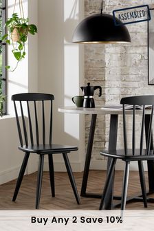 Set of 2 Black Grove Wooden Dining Chairs
