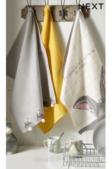 Set of 3 Rabbit Kitchen Tea Towels (A32094) | £14