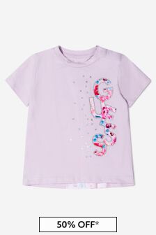 Guess Baby Girls Jersey Logo T-Shirt in Lilac