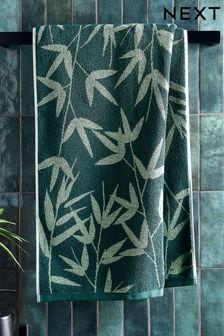Green Bamboo Leaf Design Towel