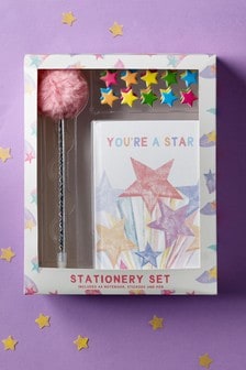 Pink Rainbow Star Stationery Set