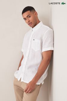 Lacoste White Linen Long Sleeve Shirt