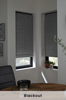 Charcoal Ready Made Textured Rib Blackout Cordless Blind
