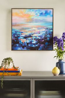 Blue Artist Collection 'Hebridean Resonance 2' Landscape by Scott Naismith Framed Canvas Wall Art