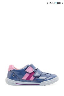Start-Rite Seesaw Blue Patent Leather Riptape Shoes