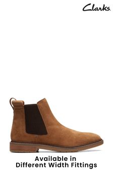 Clarks Red Cognac Suede Clarkdale Hall Boots