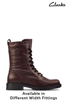Clarks Burgundy Red Leather Orinoco 2 Style Boots