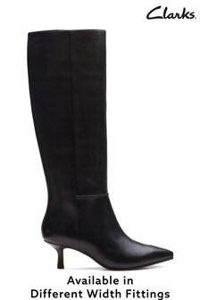 Clarks Black Leather Violet55 Hi Boots