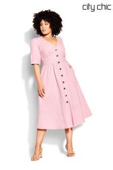 City Chic Pink Sunset Stroll Dress