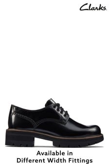 Clarks Black Leather Orianna Derby Shoes