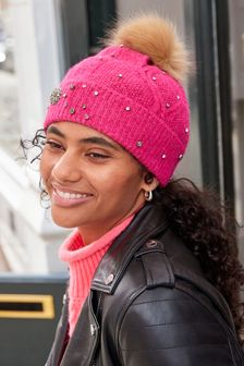 Seeberger Woolen Hat pink casual look Accessories Hats Woolen Hats 