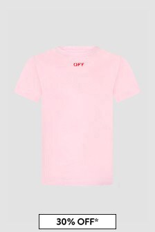Off White Girls Pink T-Shirt