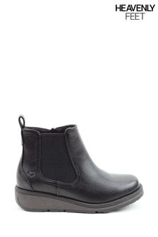 Heavenly Feet Chilli Black Ankle Boots