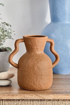 Natural Wavy Handle Ceramic Vase