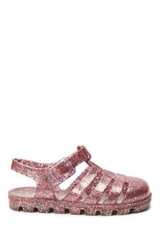 Rose Gold Glitter Jelly Sandals (A38114) | £8 - £10