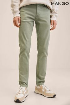 Mango Green Slim-Fit Coloured Jeans