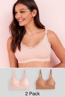 Nursing Seamless Non Padded Lace Bras 2 Pack