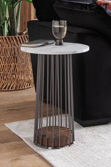Grey Linear Marble Effect Side Table (A39166) | £85