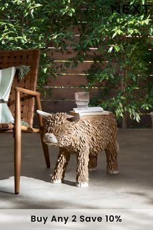 Natural Hamish The Highland Cow Sofa Side Table (A39176) | £175