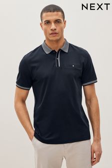 Navy Blue Dress Collar Polo Trunks Shirt (A39468) | £28