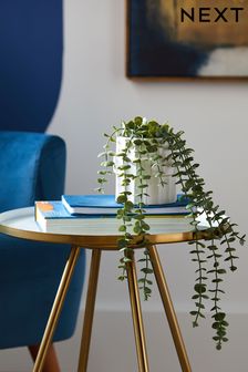 White Artificial Trailing Plant In Ribbed White Pot (A40271) | £15