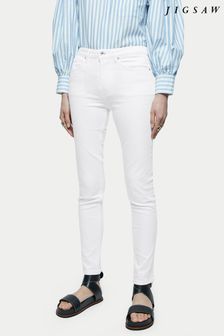Jigsaw White 30" Hayne Slim Leg Jeans