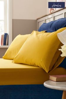 Joules Antique Gold Plain Dye 180 Thread Count Cotton Percale Fitted Sheet