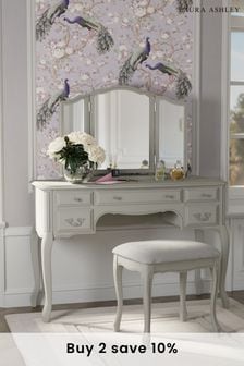 Dove Grey Provencale 5 Drawer Dressing Table And Stool Set