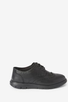 Flexible Sole Leather Lace-Up Brogues